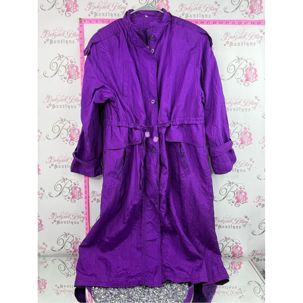 Unique international jacket Purple Women's Long Trench Coat royal deep purple